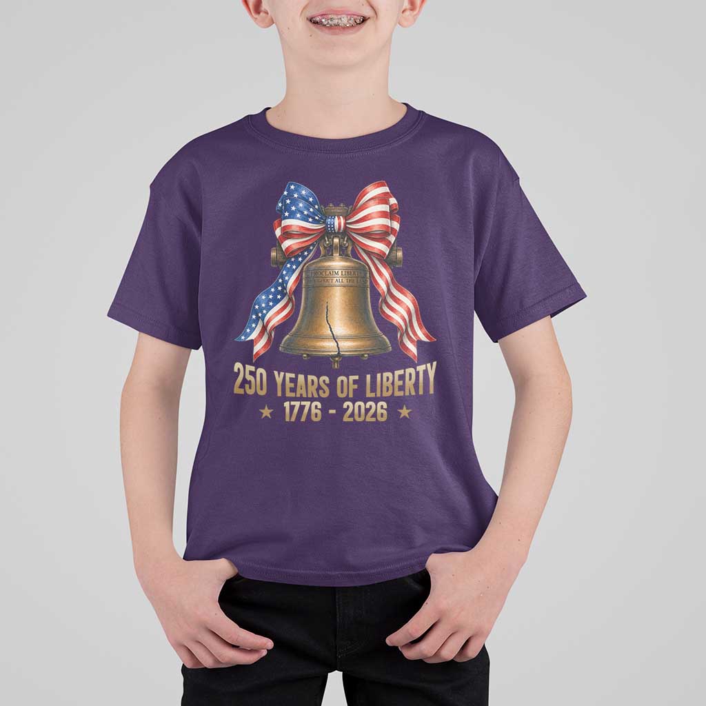 250 Years Of Liberty T Shirt For Kid American Heritage Bell Graphic