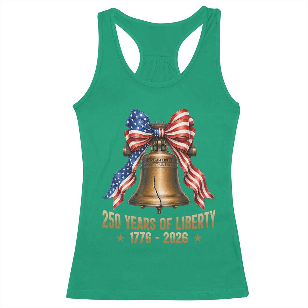 250 Years Of Liberty Racerback Tank Top American Heritage Bell Graphic