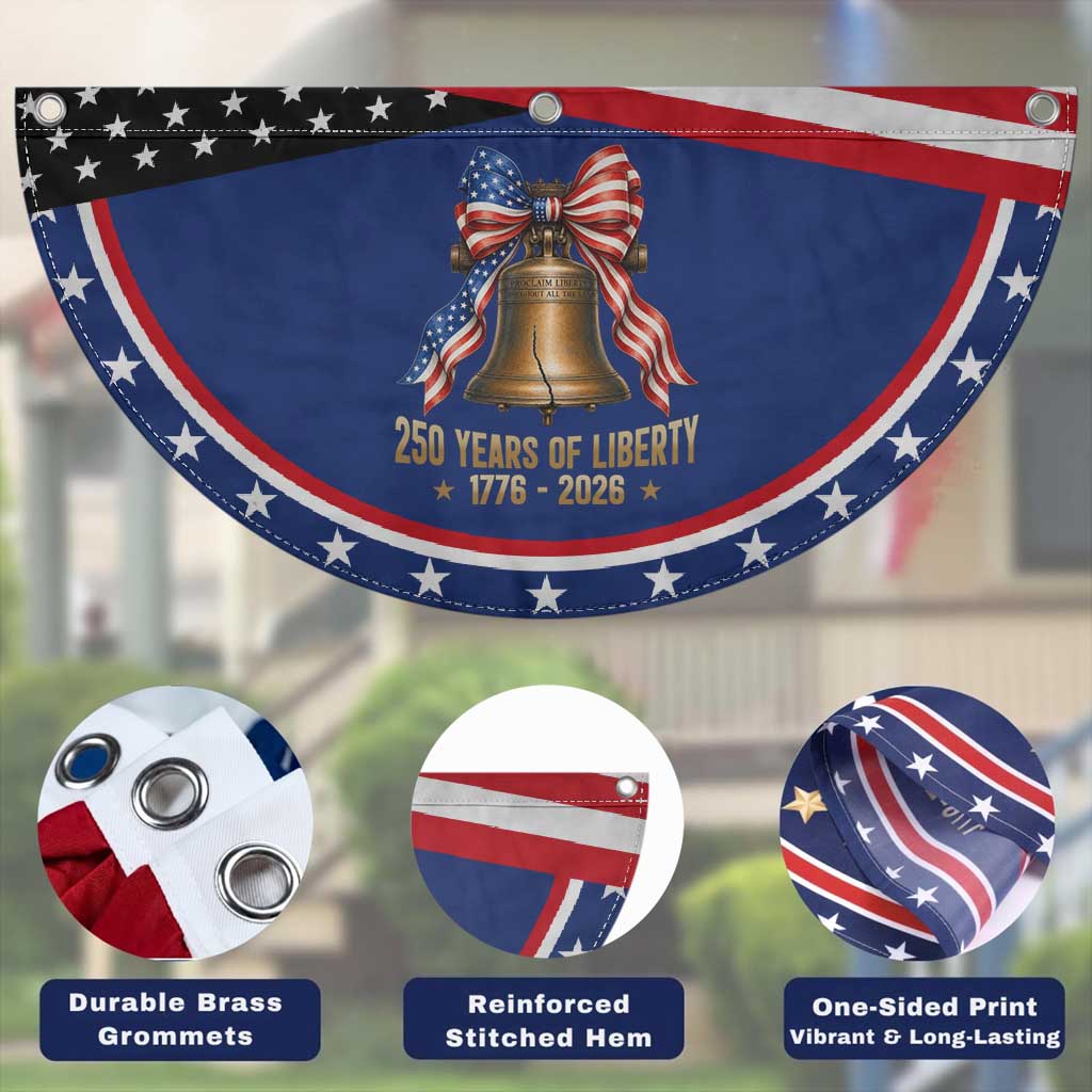 250 Years Of Liberty Patriotic Fan Flag American Heritage Bell Graphic