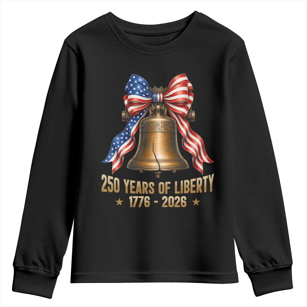 250 Years Of Liberty Youth Sweatshirt American Heritage Bell Graphic