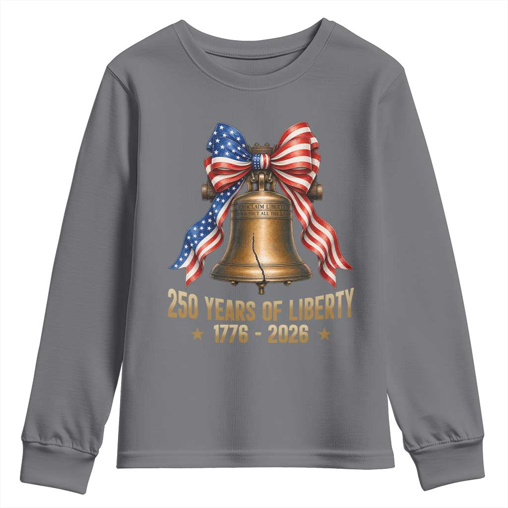 250 Years Of Liberty Youth Sweatshirt American Heritage Bell Graphic