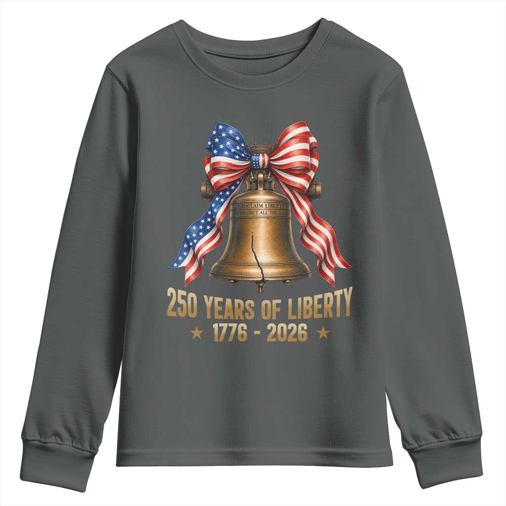 250 Years Of Liberty Youth Sweatshirt American Heritage Bell Graphic