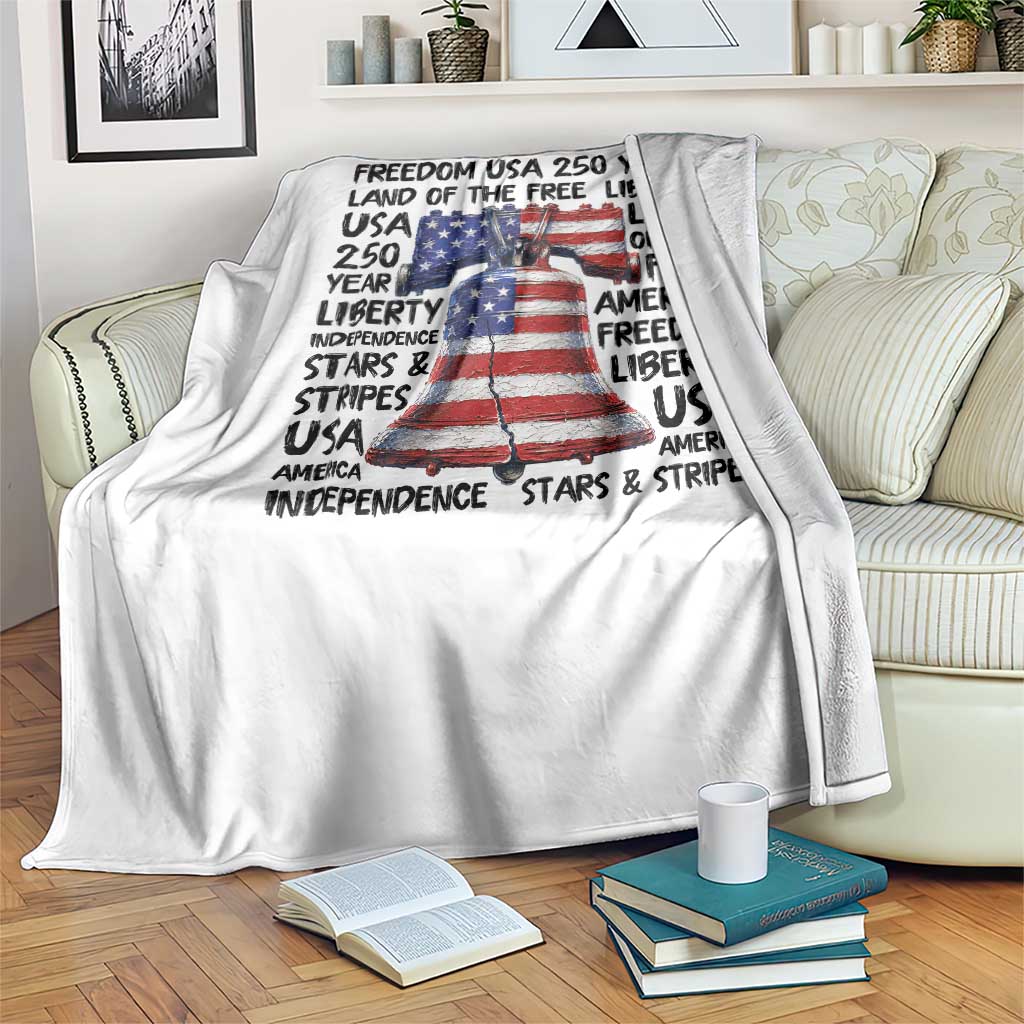 250 Years Of Freedom Throw Blanket Red White Blue Liberty Bell