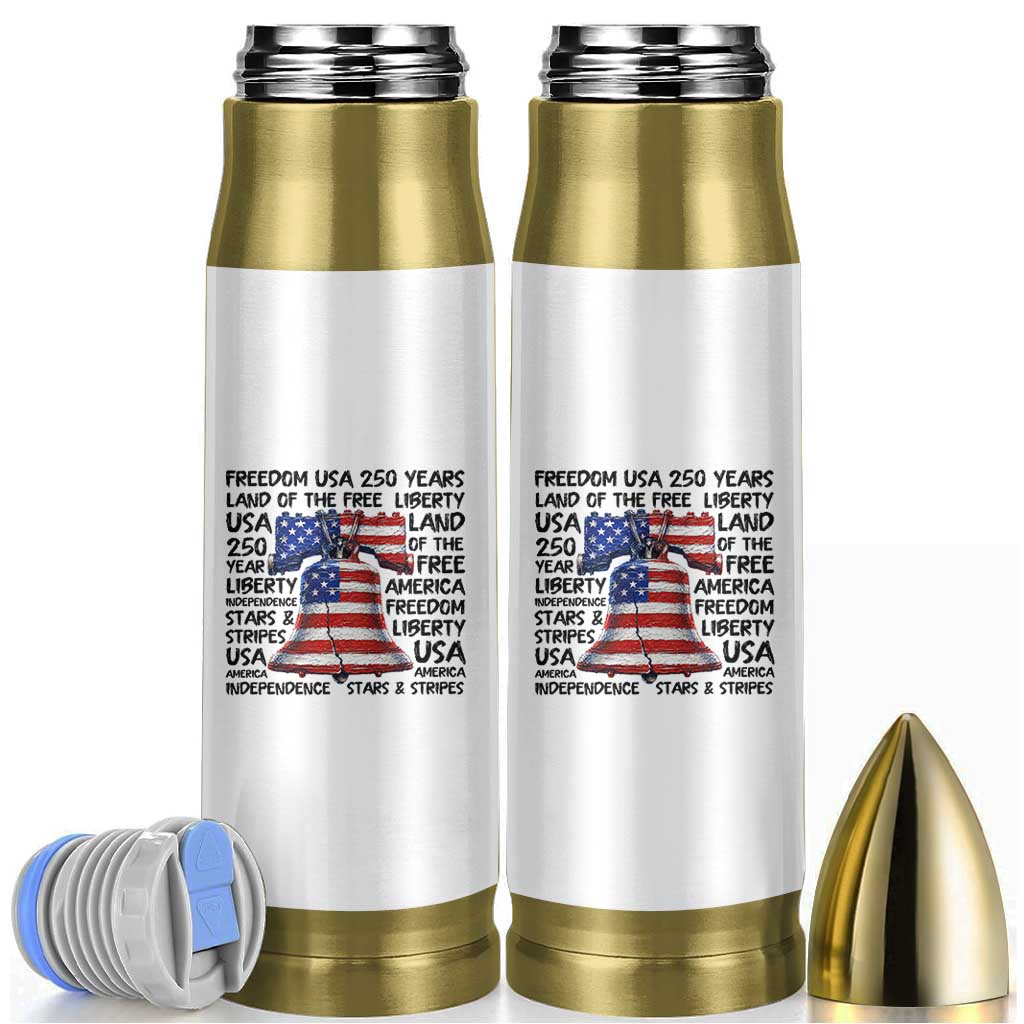 250 Years Of Freedom Bullet Tumbler Red White Blue Liberty Bell