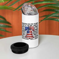 250 Years Of Freedom 4 in 1 Can Cooler Tumbler Red White Blue Liberty Bell