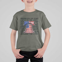 250 Years Of Freedom T Shirt For Kid Red White Blue Liberty Bell