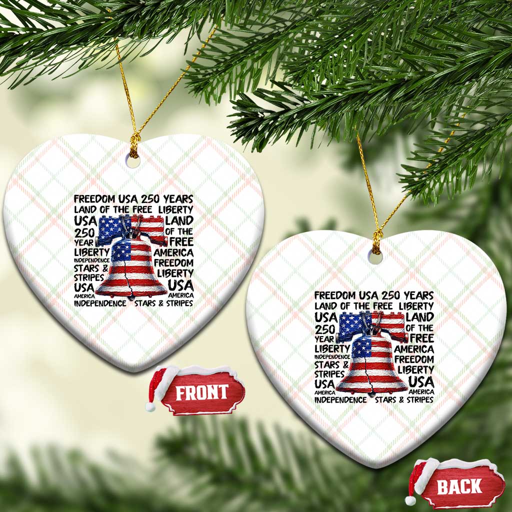 250 Years Of Freedom Ceramic Ornament Red White Blue Liberty Bell