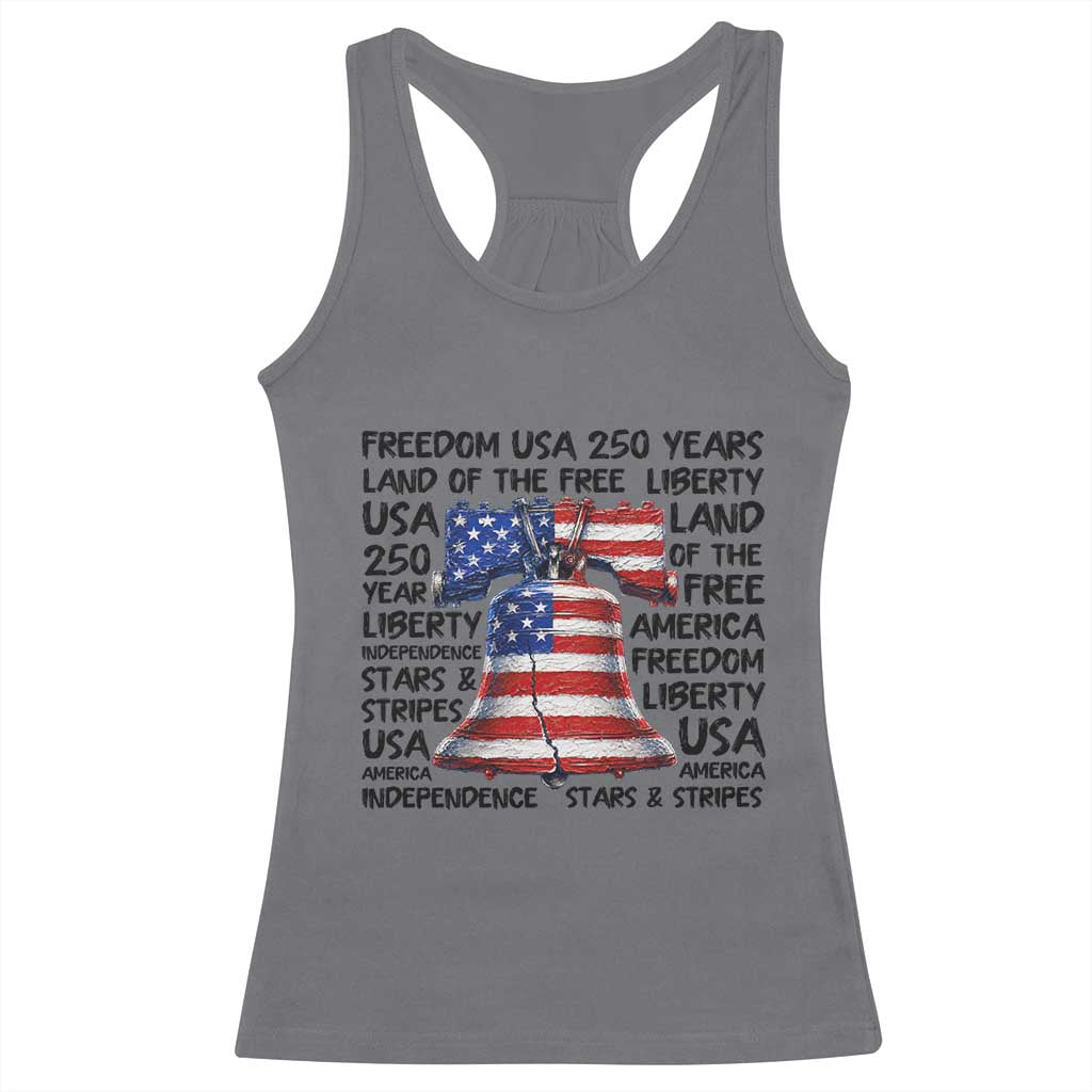 250 Years Of Freedom Racerback Tank Top Red White Blue Liberty Bell