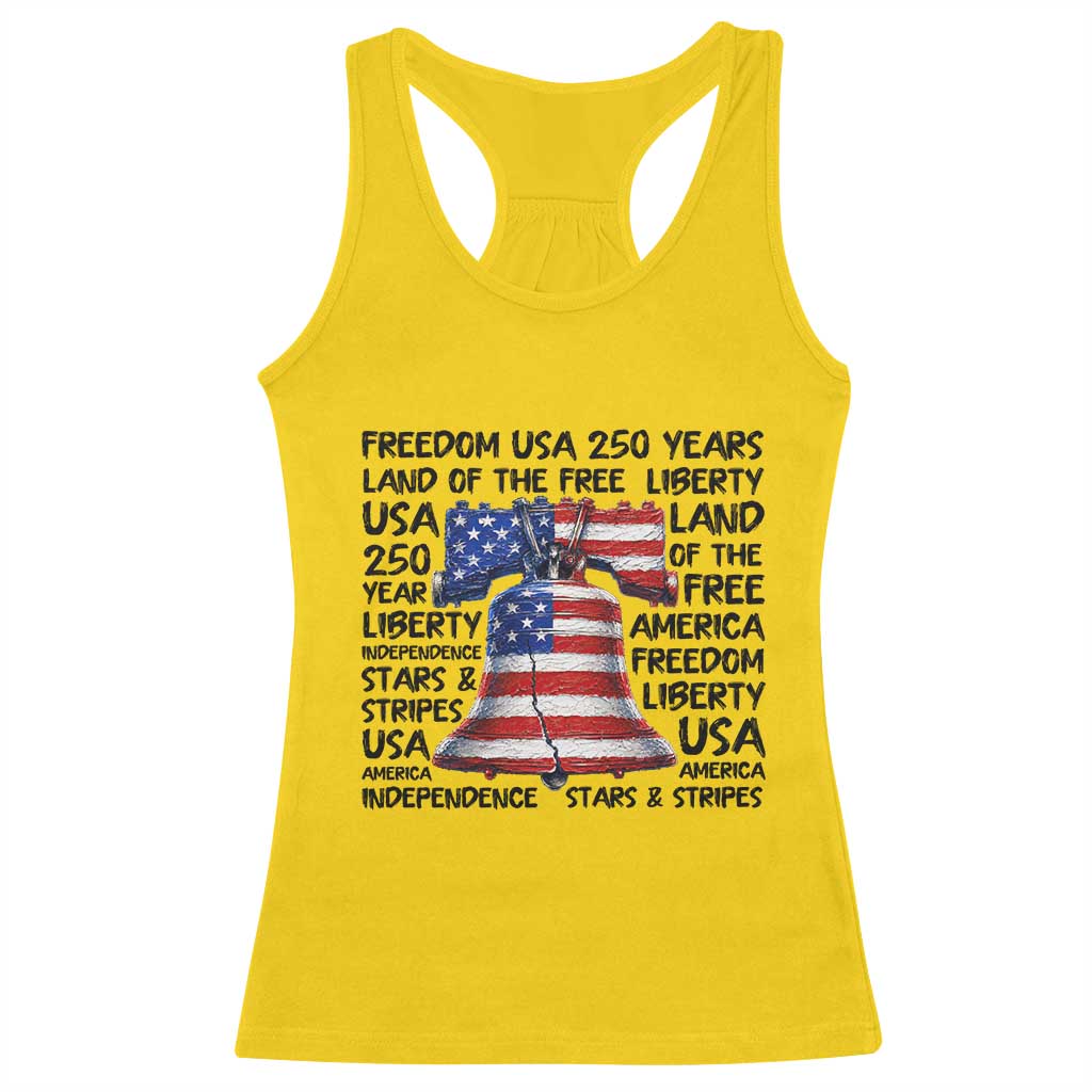 250 Years Of Freedom Racerback Tank Top Red White Blue Liberty Bell