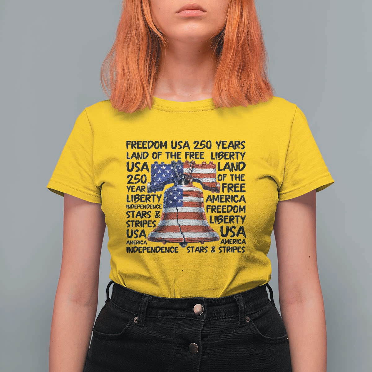 250 Years Of Freedom T Shirt For Women Red White Blue Liberty Bell