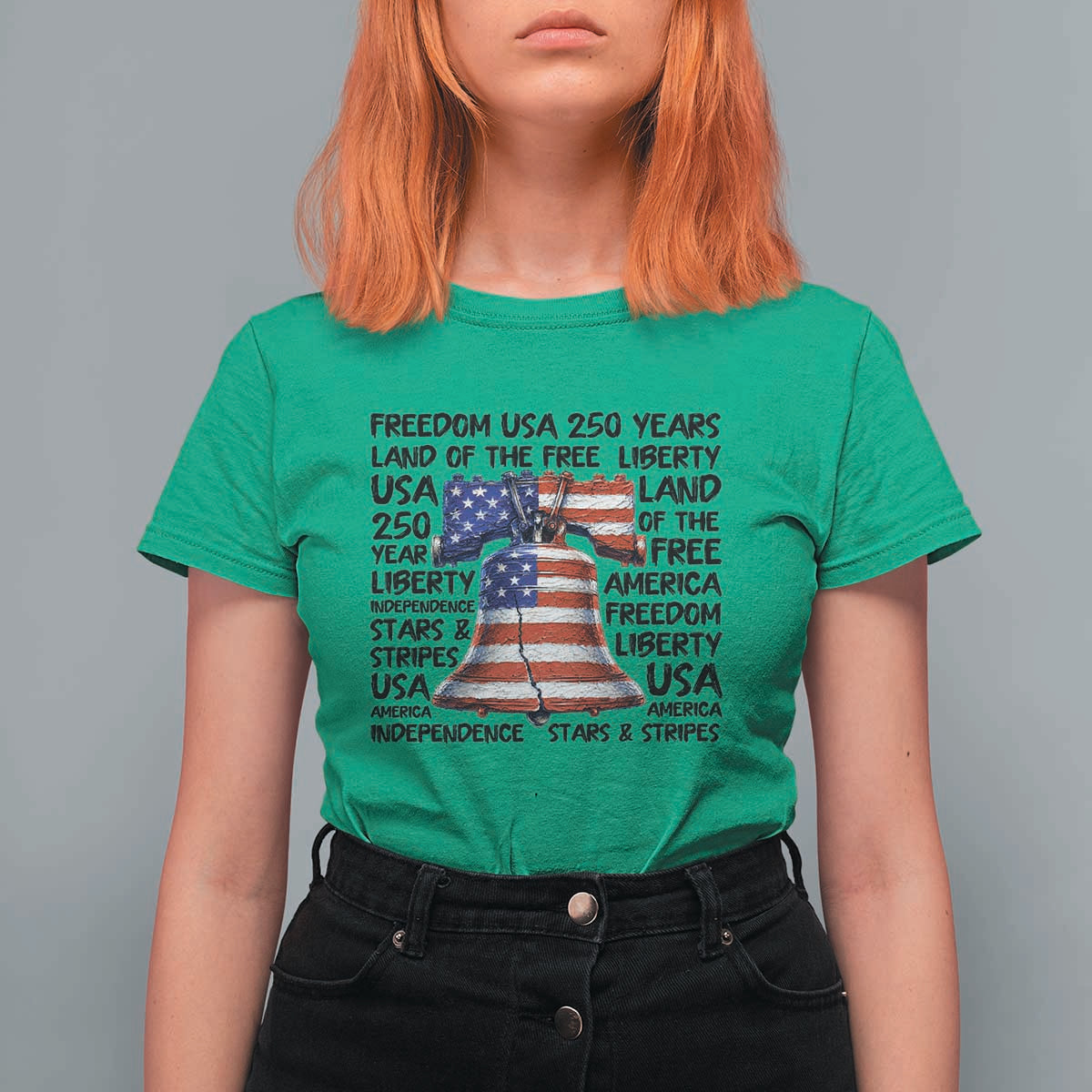 250 Years Of Freedom T Shirt For Women Red White Blue Liberty Bell