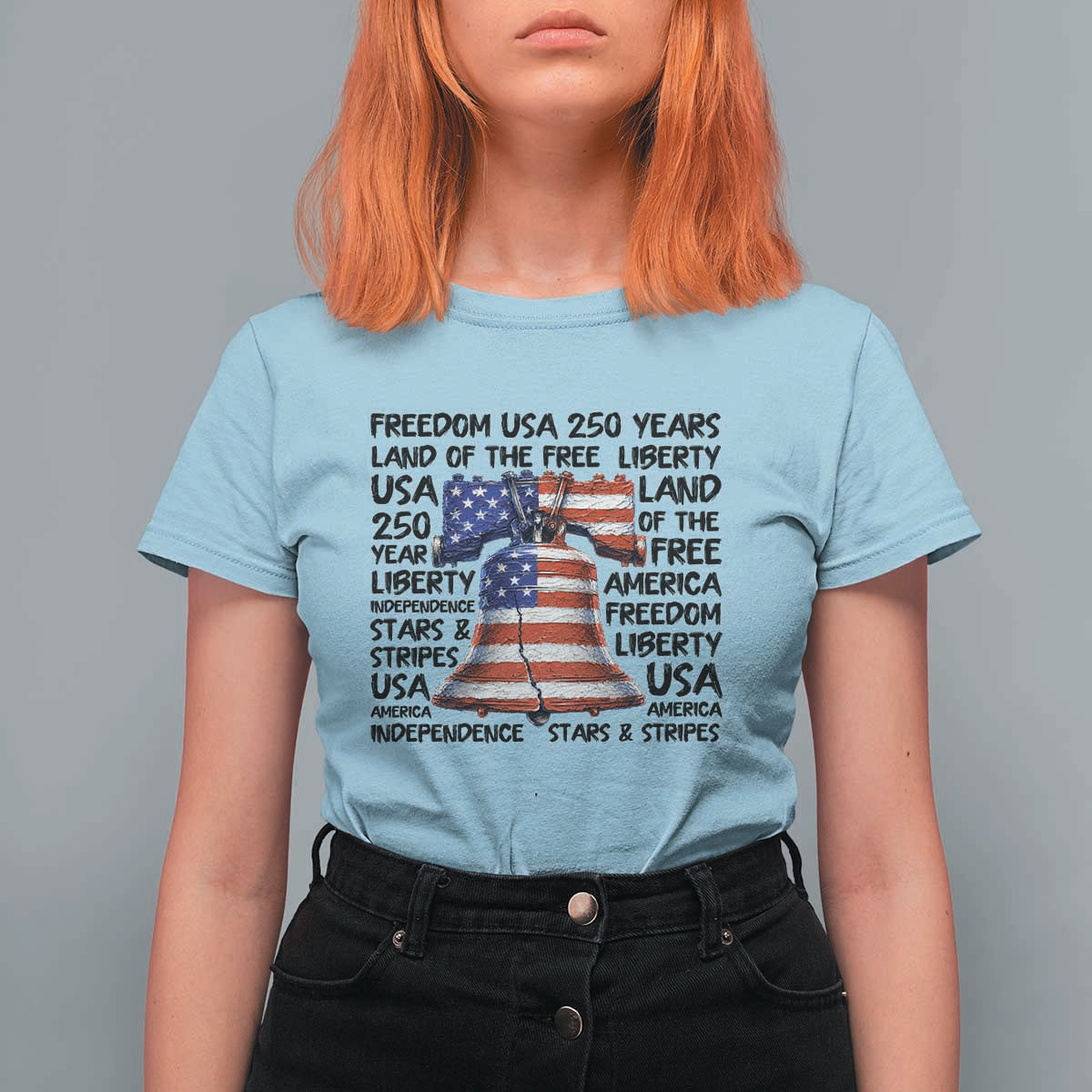 250 Years Of Freedom T Shirt For Women Red White Blue Liberty Bell