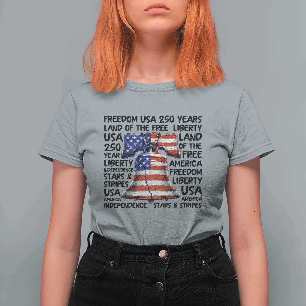 250 Years Of Freedom T Shirt For Women Red White Blue Liberty Bell