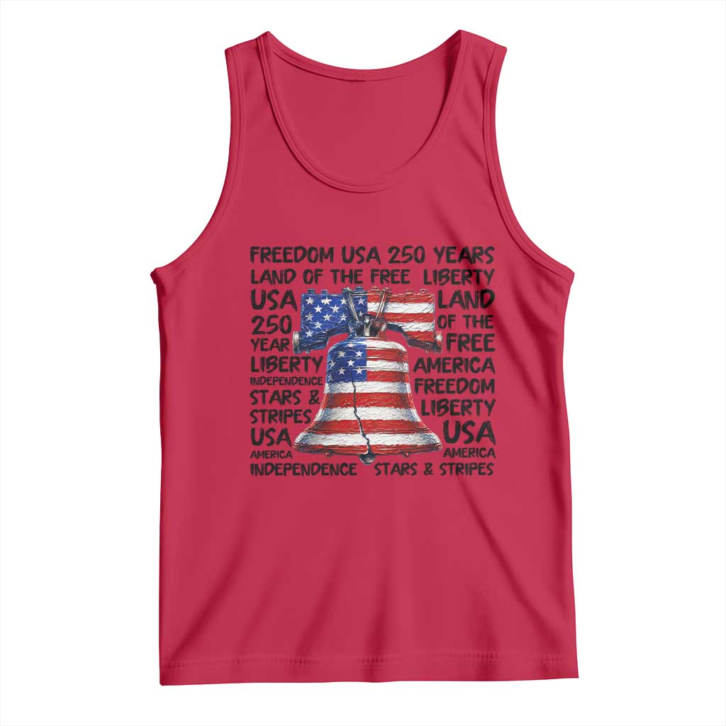 250 Years Of Freedom Tank Top Red White Blue Liberty Bell