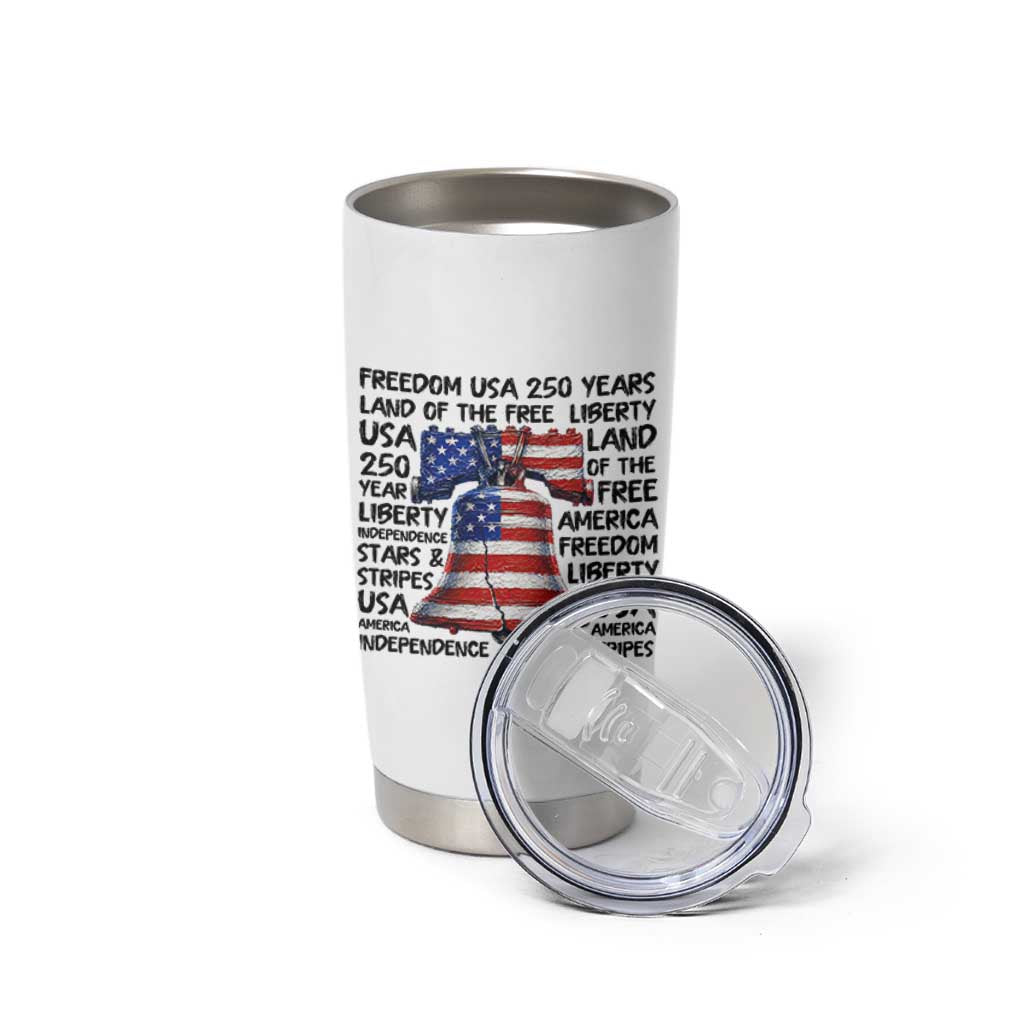 250 Years Of Freedom Tumbler Cup Red White Blue Liberty Bell