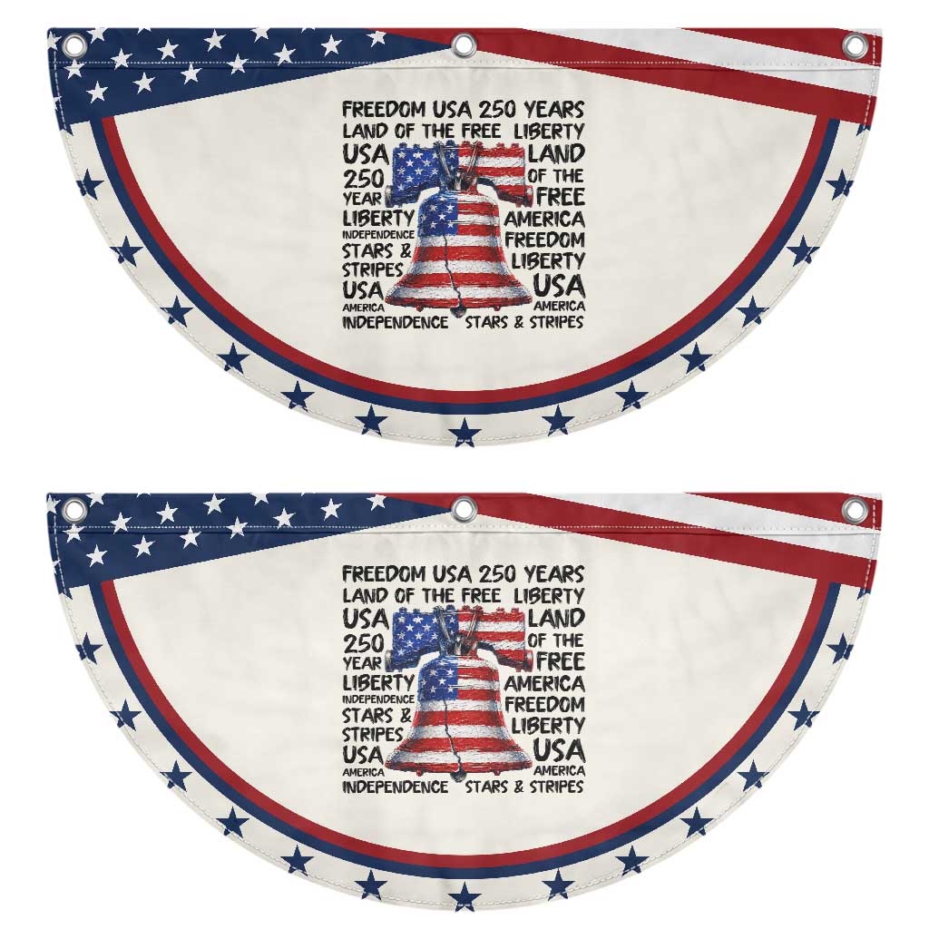 250 Years Of Freedom Patriotic Fan Flag Red White Blue Liberty Bell