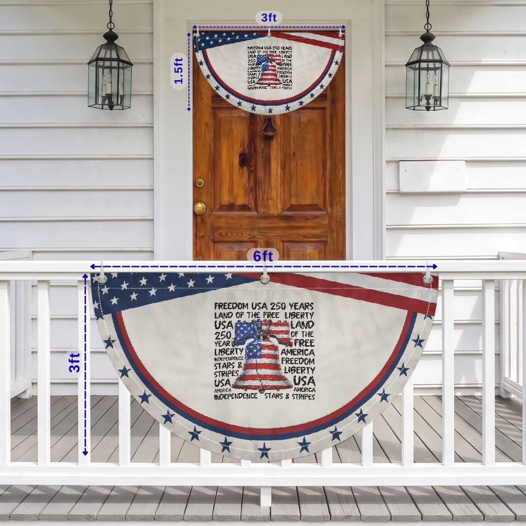 250 Years Of Freedom Patriotic Fan Flag Red White Blue Liberty Bell