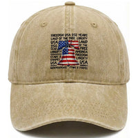250 Years Of Freedom Washed Cotton Baseball Cap Red White Blue Liberty Bell