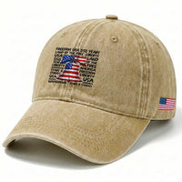 250 Years Of Freedom Washed Cotton Baseball Cap Red White Blue Liberty Bell