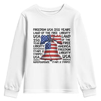 250 Years Of Freedom Youth Sweatshirt Red White Blue Liberty Bell