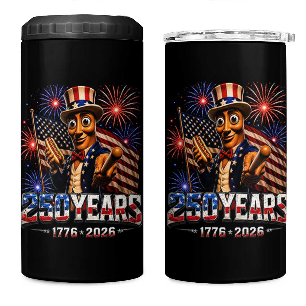 USA 250th Anniversary Tung Tung Sahur 4 in 1 Can Cooler Tumbler Funny American Anniversary Celebration