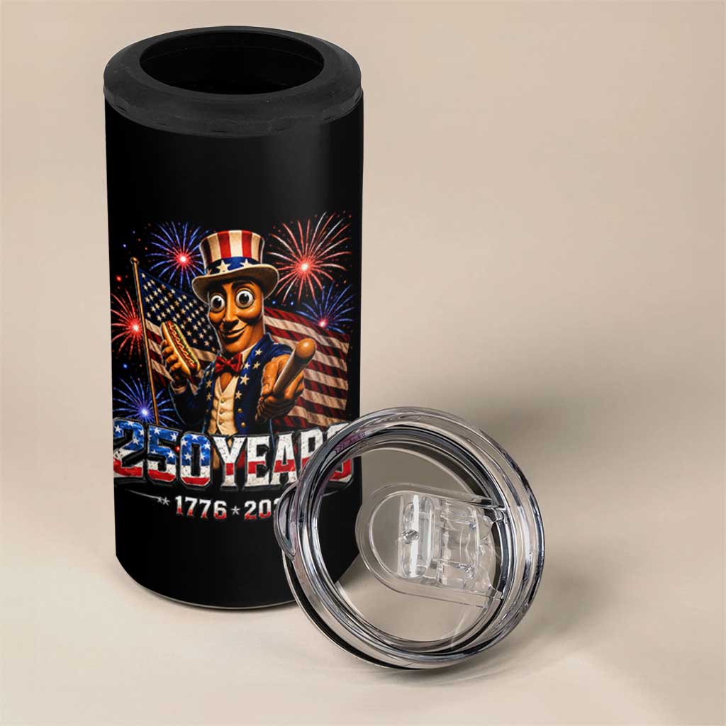 USA 250th Anniversary Tung Tung Sahur 4 in 1 Can Cooler Tumbler Funny American Anniversary Celebration