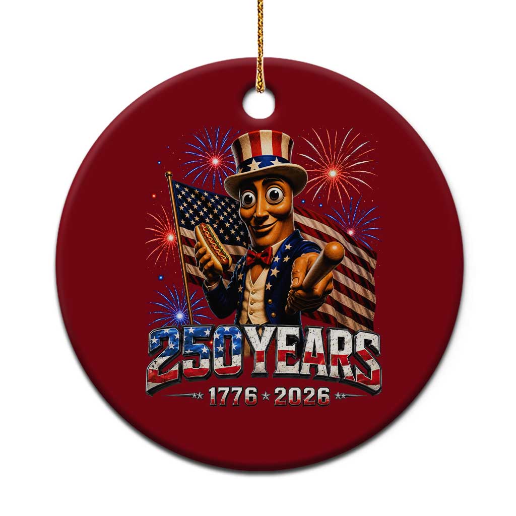 USA 250th Anniversary Tung Tung Sahur Ceramic Ornament Funny American Anniversary Celebration