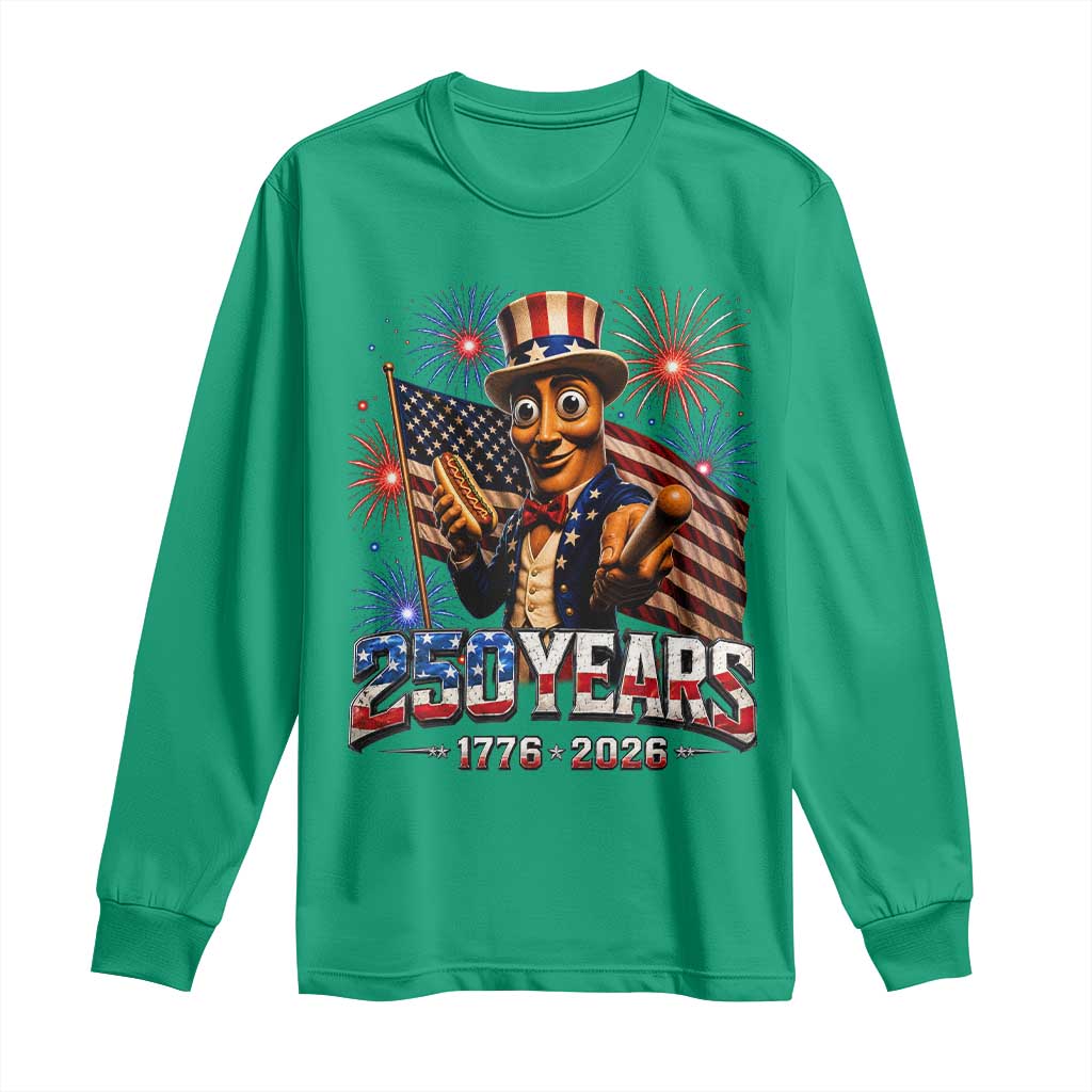USA 250th Anniversary Tung Tung Sahur Long Sleeve Shirt Funny American Anniversary Celebration