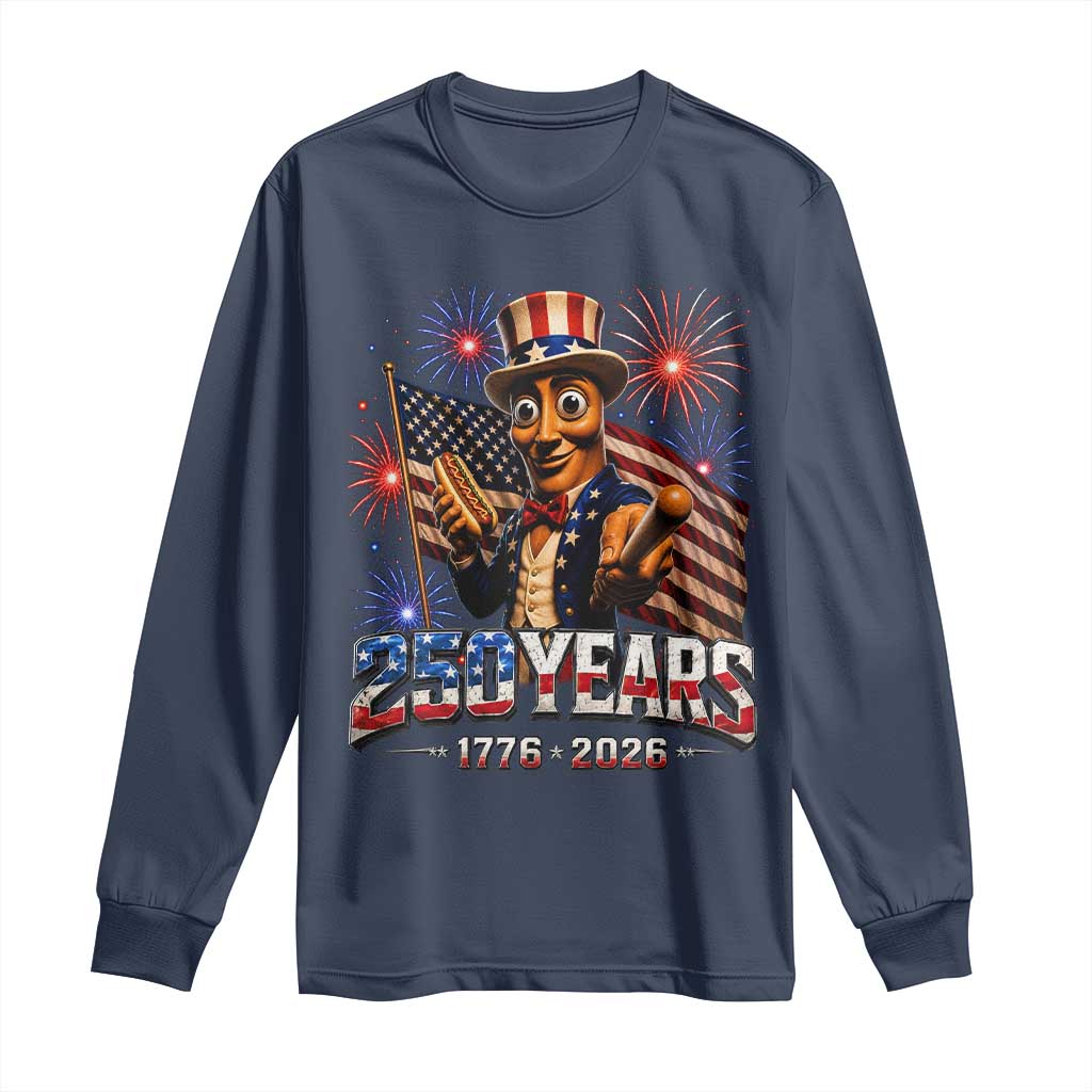 USA 250th Anniversary Tung Tung Sahur Long Sleeve Shirt Funny American Anniversary Celebration