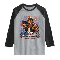 USA 250th Anniversary Tung Tung Sahur Raglan Shirt Funny American Anniversary Celebration