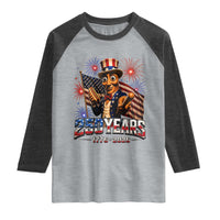 USA 250th Anniversary Tung Tung Sahur Raglan Shirt Funny American Anniversary Celebration