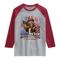 USA 250th Anniversary Tung Tung Sahur Raglan Shirt Funny American Anniversary Celebration