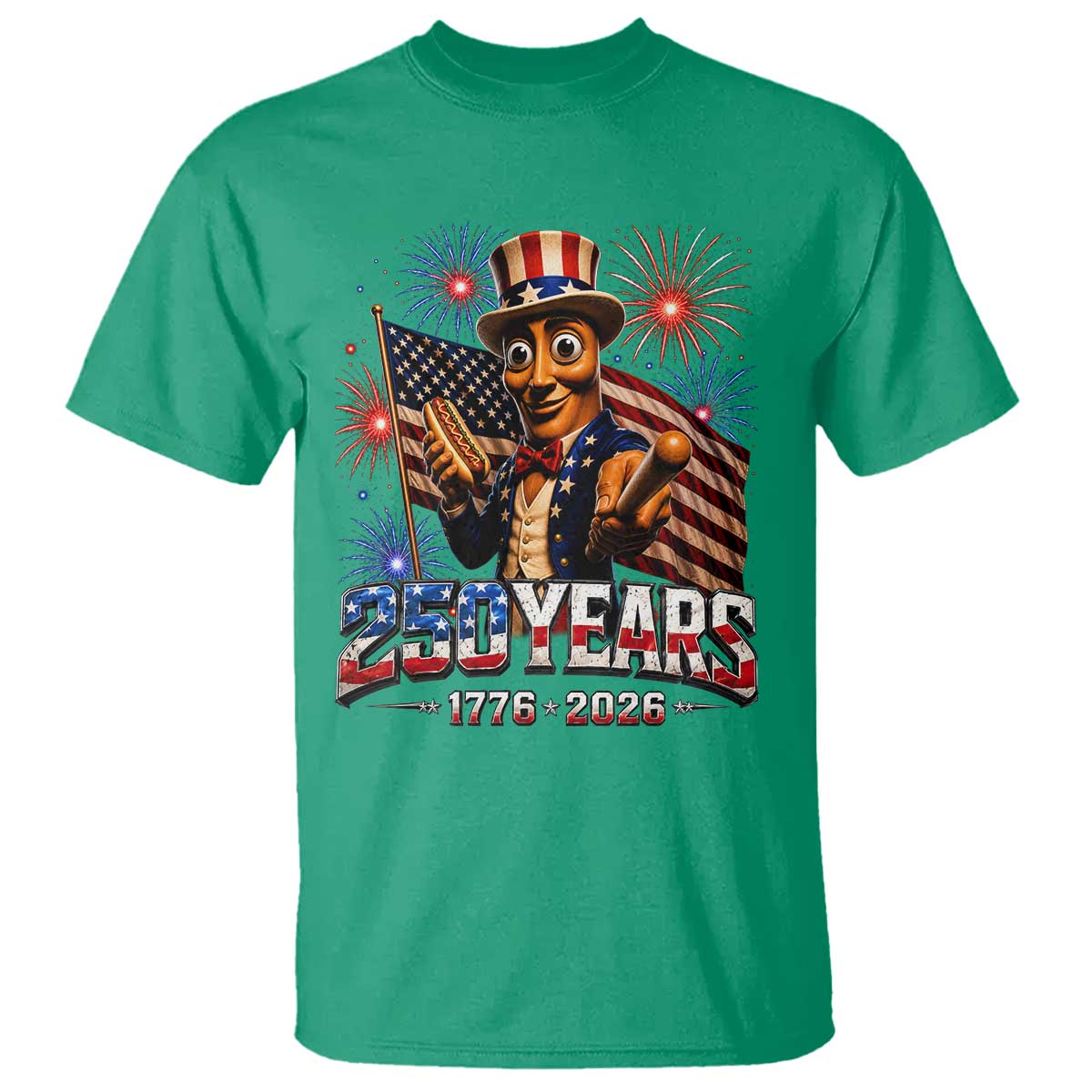 USA 250th Anniversary Tung Tung Sahur T Shirt Funny American Anniversary Celebration