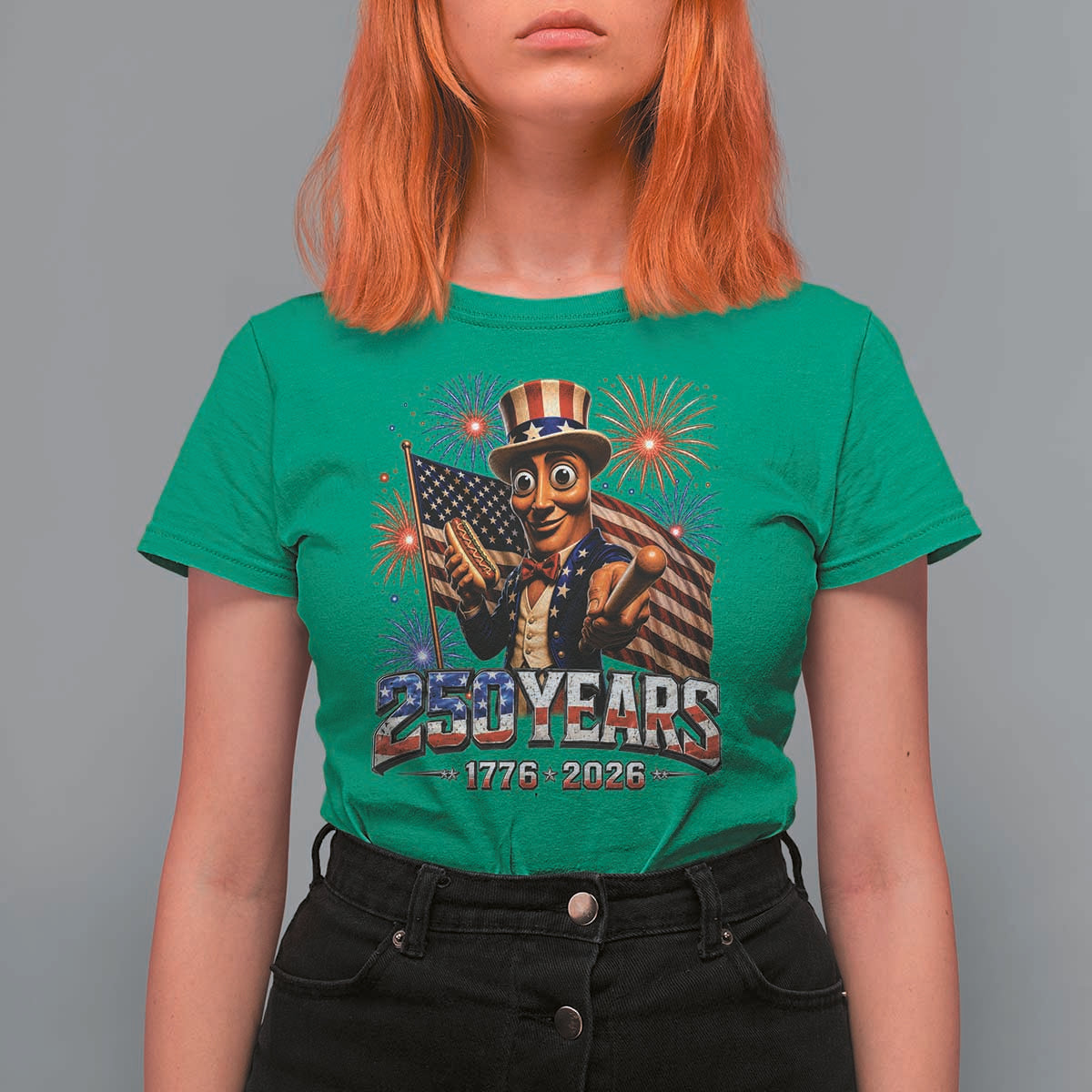 USA 250th Anniversary Tung Tung Sahur T Shirt For Women Funny American Anniversary Celebration