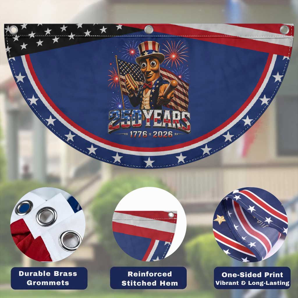 USA 250th Anniversary Tung Tung Sahur Patriotic Fan Flag Funny American Anniversary Celebration