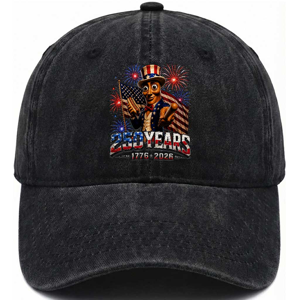 USA 250th Anniversary Tung Tung Sahur Washed Cotton Baseball Cap Funny American Anniversary Celebration