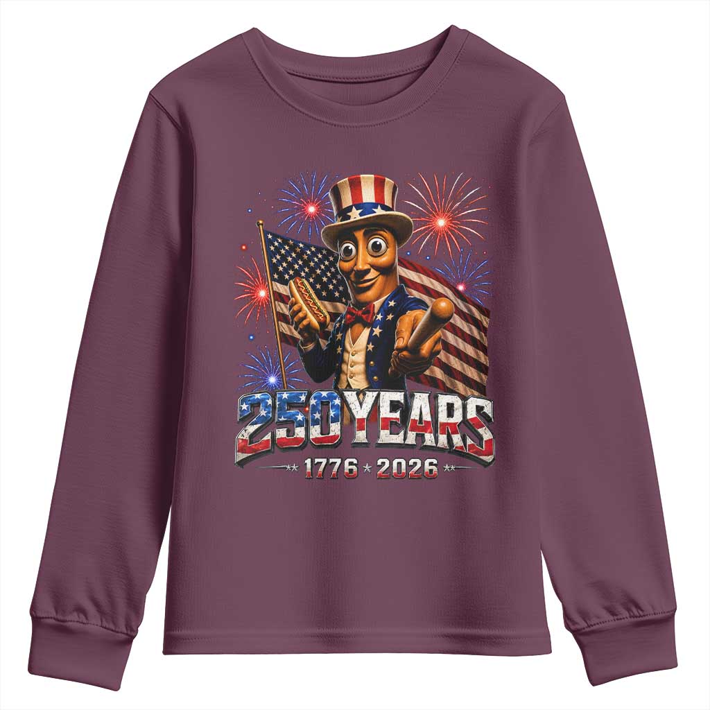 USA 250th Anniversary Tung Tung Sahur Youth Sweatshirt Funny American Anniversary Celebration