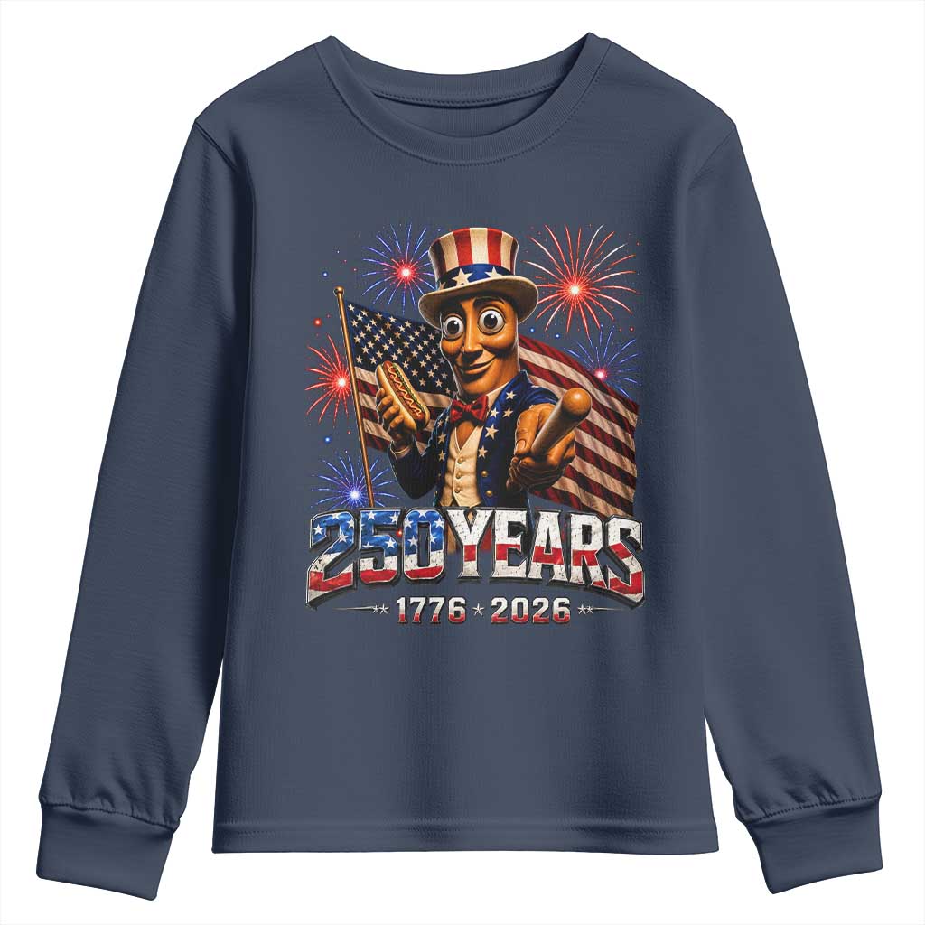 USA 250th Anniversary Tung Tung Sahur Youth Sweatshirt Funny American Anniversary Celebration