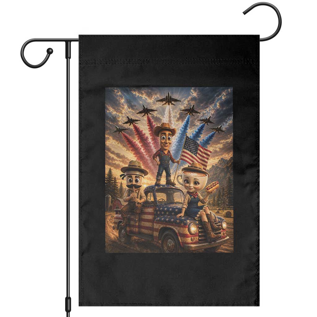 Patriotic Italian Brainrot Farmer Meme Garden Flag Funny USA Freedom Jet Fighter Graphic