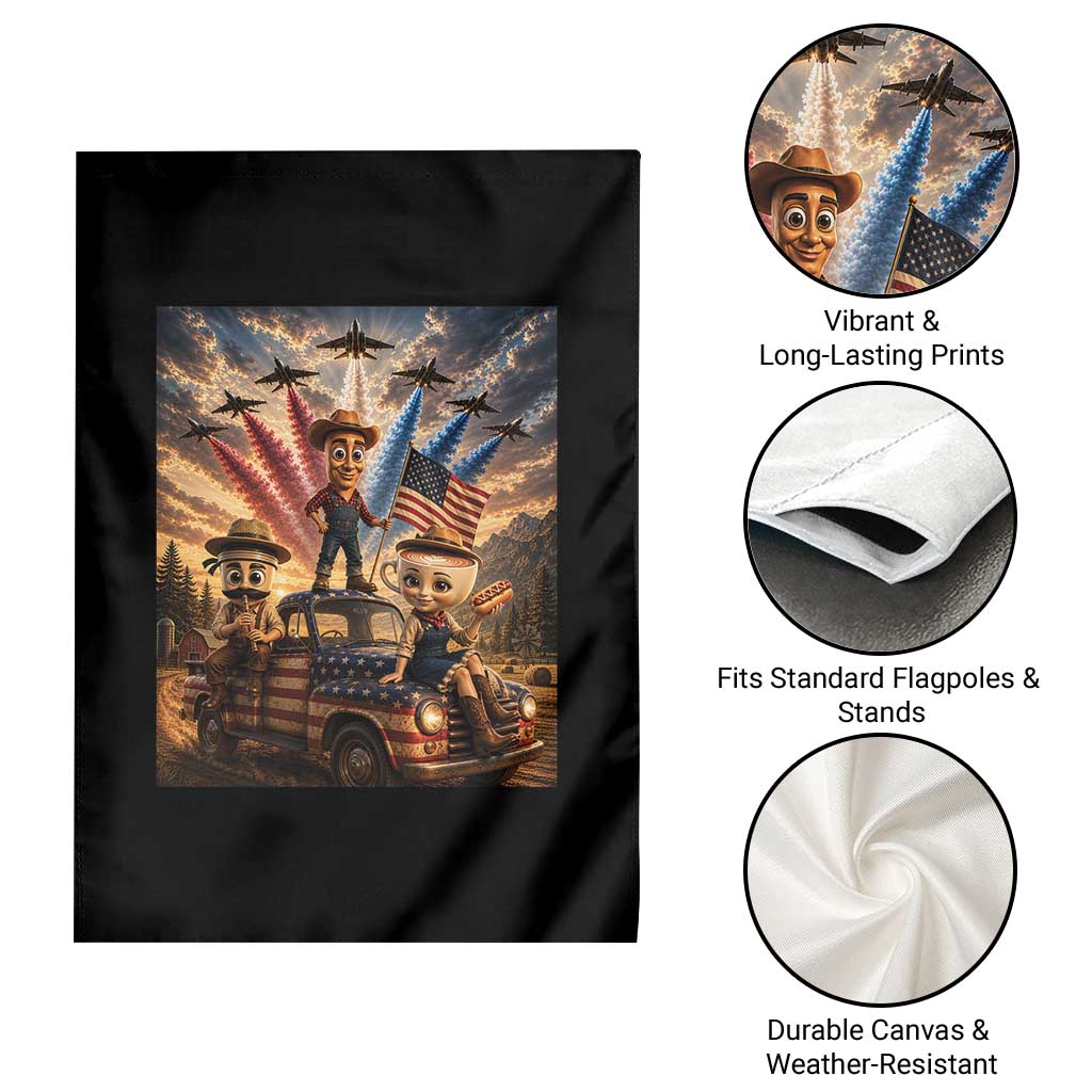 Patriotic Italian Brainrot Farmer Meme Garden Flag Funny USA Freedom Jet Fighter Graphic