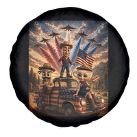 Patriotic Italian Brainrot Farmer Meme Spare Tire Cover Funny USA Freedom Jet Fighter Graphic