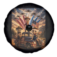 Patriotic Italian Brainrot Farmer Meme Spare Tire Cover Funny USA Freedom Jet Fighter Graphic