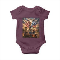 Patriotic Italian Brainrot Farmer Meme Baby Onesie Funny USA Freedom Jet Fighter Graphic