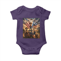 Patriotic Italian Brainrot Farmer Meme Baby Onesie Funny USA Freedom Jet Fighter Graphic