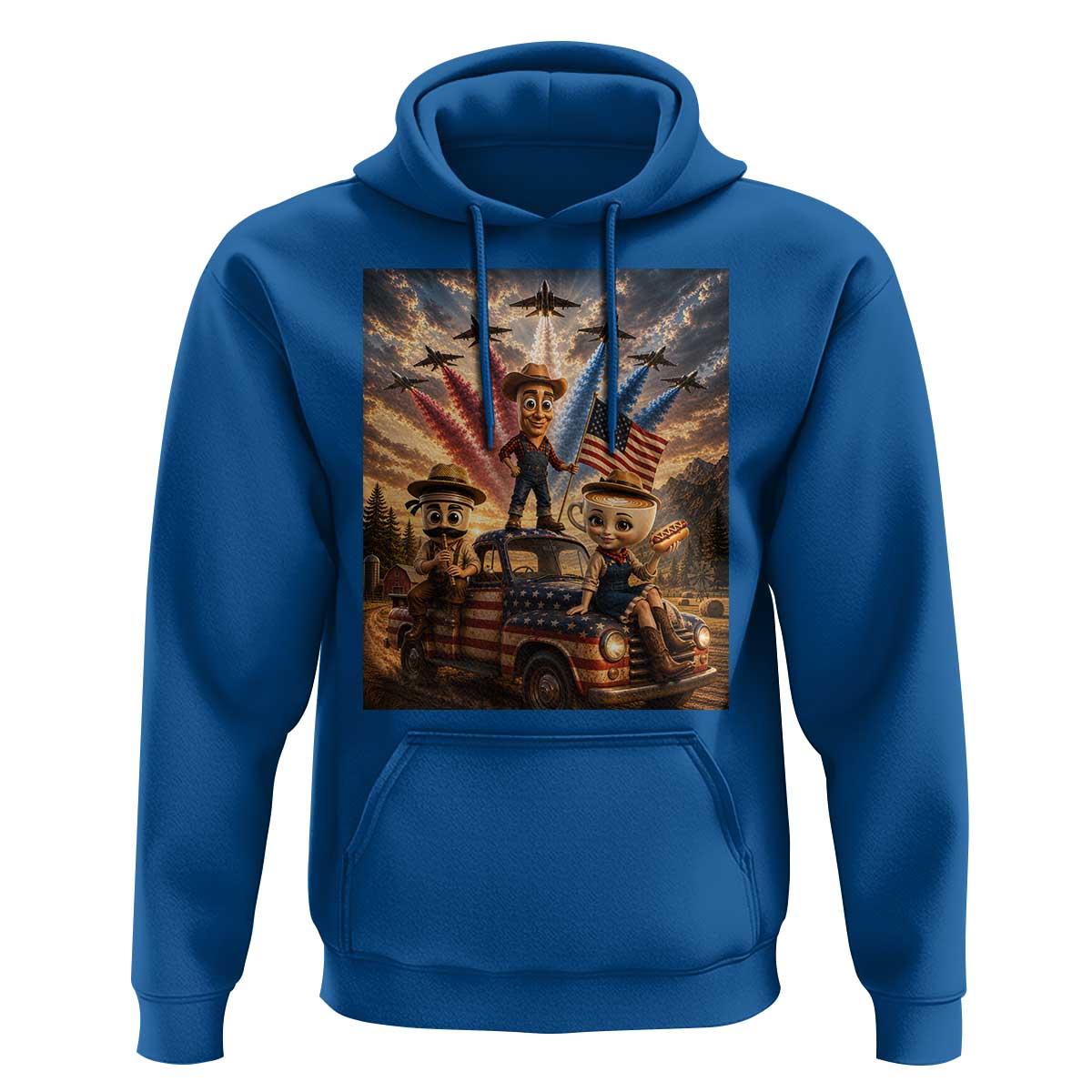 Patriotic Italian Brainrot Farmer Meme Hoodie Funny USA Freedom Jet Fighter Graphic