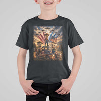 Patriotic Italian Brainrot Farmer Meme T Shirt For Kid Funny USA Freedom Jet Fighter Graphic