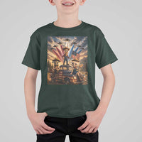 Patriotic Italian Brainrot Farmer Meme T Shirt For Kid Funny USA Freedom Jet Fighter Graphic