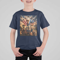 Patriotic Italian Brainrot Farmer Meme T Shirt For Kid Funny USA Freedom Jet Fighter Graphic