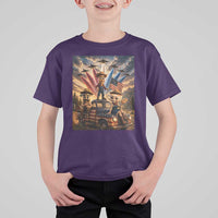 Patriotic Italian Brainrot Farmer Meme T Shirt For Kid Funny USA Freedom Jet Fighter Graphic