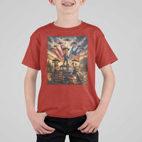 Patriotic Italian Brainrot Farmer Meme T Shirt For Kid Funny USA Freedom Jet Fighter Graphic